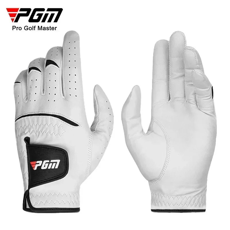 Golf Equipment Brands - PGM Herren-Golfhandschuhe, weiß, Cape, echtes Leder,