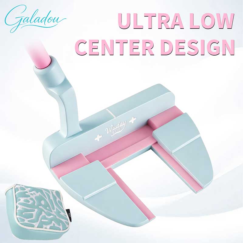 Golf Equipment Beginners - Blau-rosa Golfputter mit blauem Puttercover, geeignet